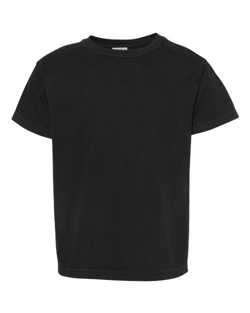 Comfort Colors 9018 Youth Garment-Dyed Heavyweight T-Shirt - Black - front