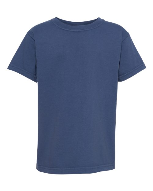 Comfort Colors 9018 Youth Garment-Dyed Heavyweight T-Shirt - China Blue - front