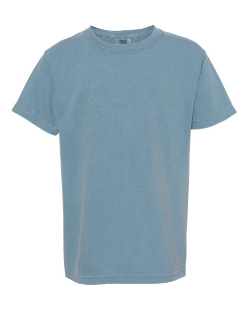 Comfort Colors 9018 Youth Garment-Dyed Heavyweight T-Shirt - Ice Blue - front
