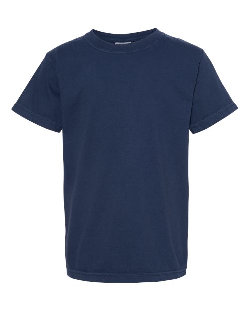 Comfort Colors 9018 Youth Garment-Dyed Heavyweight T-Shirt - True Navy - front