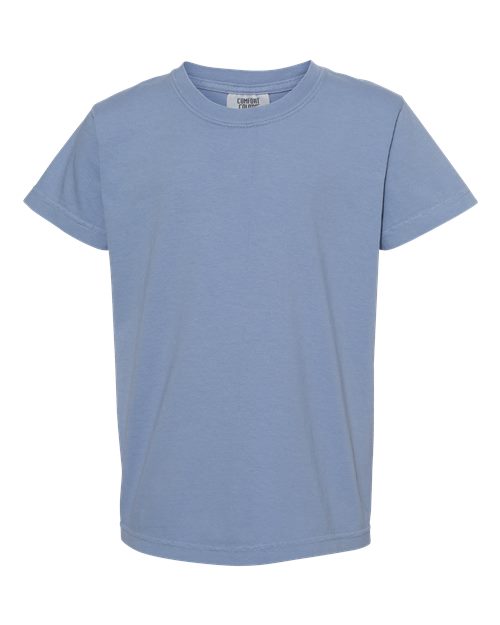 Comfort Colors 9018 Youth Garment-Dyed Heavyweight T-Shirt - Washed Denim - front