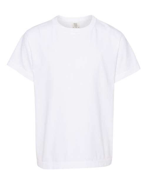 Comfort Colors 9018 Youth Garment-Dyed Heavyweight T-Shirt - White - front