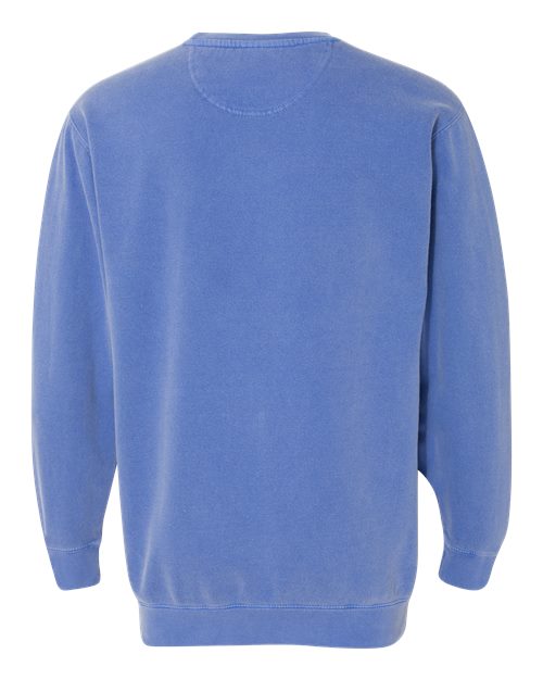 Comfort Colors 1566 Unisex Garment-Dyed Crewneck Sweatshirt - Flo Blue - back