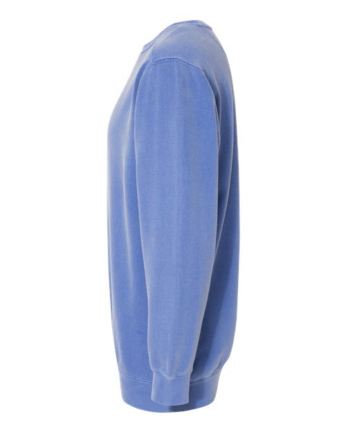 Comfort Colors 1566 Unisex Garment-Dyed Crewneck Sweatshirt - Flo Blue - side