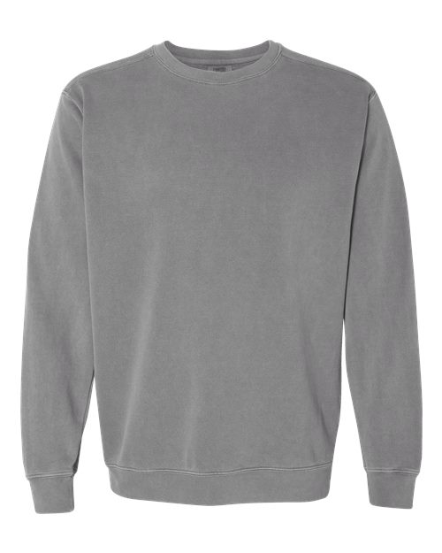 Comfort Colors 1566 Unisex Garment-Dyed Crewneck Sweatshirt - Grey - front