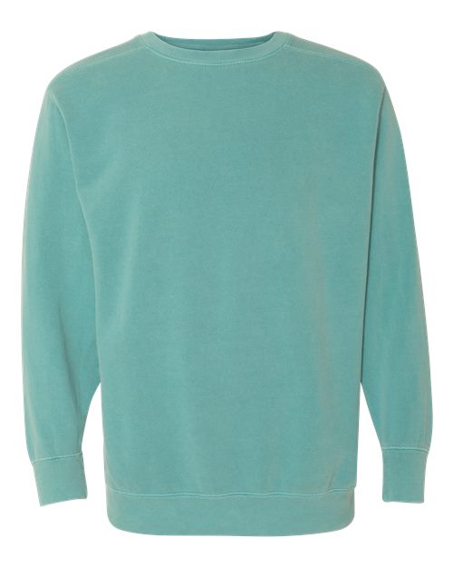 Comfort Colors 1566 Unisex Garment-Dyed Crewneck Sweatshirt - Seafoam - front