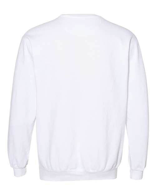 Comfort Colors 1566 Unisex Garment-Dyed Crewneck Sweatshirt - White - back
