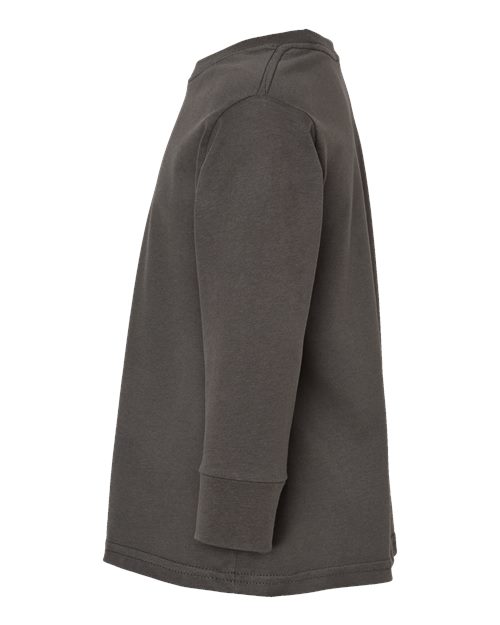 Rabbit Skins 3302 Toddler Fine Jersey Long Sleeve Tee - Charcoal - side