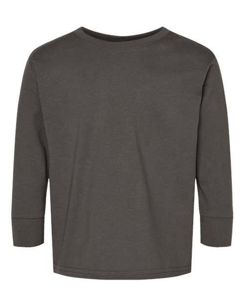 Rabbit Skins 3302 Toddler Fine Jersey Long Sleeve Tee - Charcoal - front