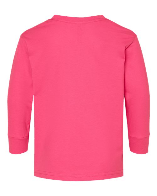 Rabbit Skins 3302 Toddler Fine Jersey Long Sleeve Tee - Hot Pink - back