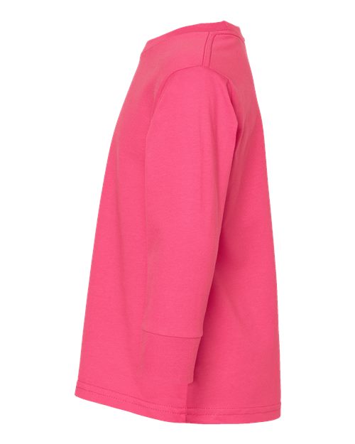 Rabbit Skins 3302 Toddler Fine Jersey Long Sleeve Tee - Hot Pink - side