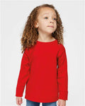 Rabbit Skins 3302 Toddler Fine Jersey Long Sleeve Tee - Red - model front
