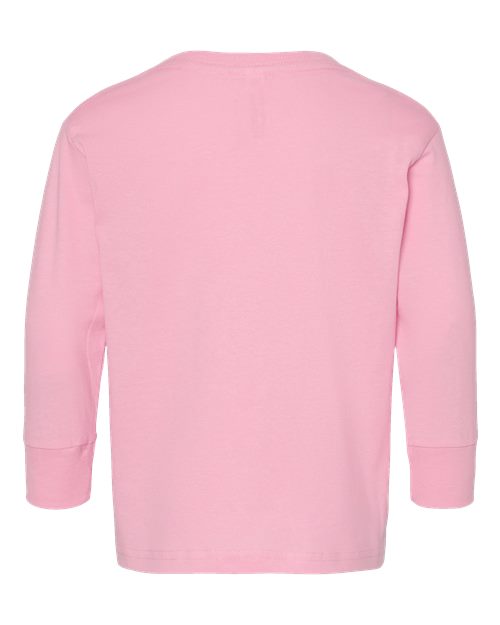 Rabbit Skins 3302 Toddler Fine Jersey Long Sleeve Tee - Pink - back