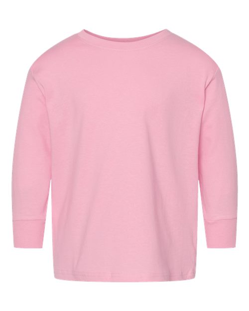 Rabbit Skins 3302 Toddler Fine Jersey Long Sleeve Tee - Pink - front