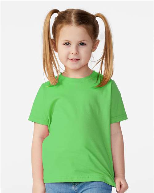 Rabbit Skins 3321 Toddler Fine Jersey Tee - Apple - model front