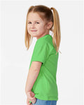 Rabbit Skins 3321 Toddler Fine Jersey Tee - Apple - model side