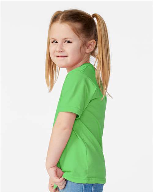 Rabbit Skins 3321 Toddler Fine Jersey Tee - Apple - model side