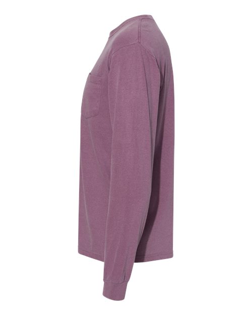 Comfort Colors 4410 Garment-Dyed Heavyweight Long Sleeve Pocket T-Shirt - Berry - side