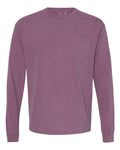 Comfort Colors 4410 Garment-Dyed Heavyweight Long Sleeve Pocket T-Shirt - Berry - front