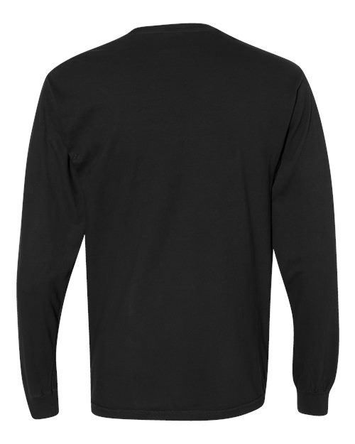 Comfort Colors 4410 Garment-Dyed Heavyweight Long Sleeve Pocket T-Shirt - Black - back