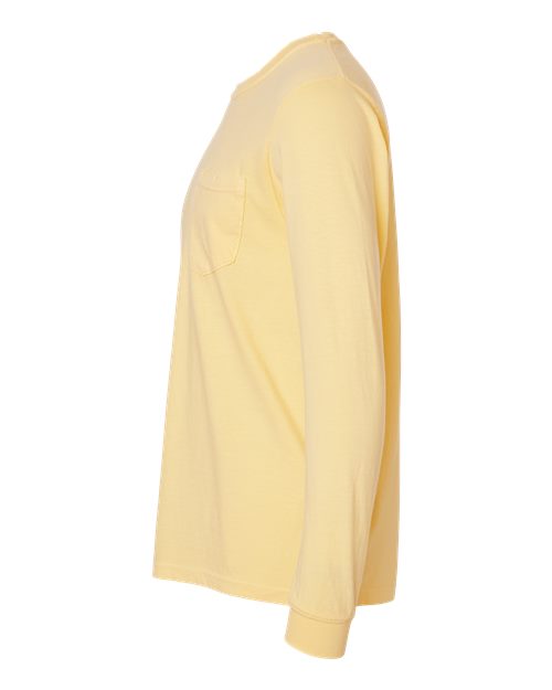 Comfort Colors 4410 Garment-Dyed Heavyweight Long Sleeve Pocket T-Shirt - Butter - side
