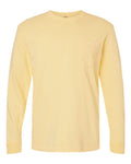 Comfort Colors 4410 Garment-Dyed Heavyweight Long Sleeve Pocket T-Shirt - Butter - front
