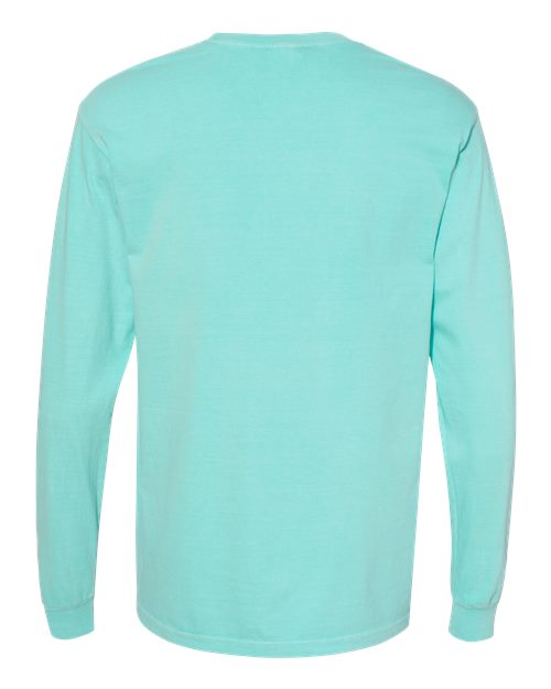 Comfort Colors 4410 Garment-Dyed Heavyweight Long Sleeve Pocket T-Shirt - Chalky Mint - back