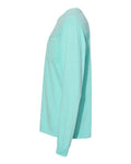 Comfort Colors 4410 Garment-Dyed Heavyweight Long Sleeve Pocket T-Shirt - Chalky Mint - side