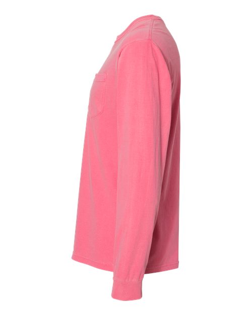 Comfort Colors 4410 Garment-Dyed Heavyweight Long Sleeve Pocket T-Shirt - Crunchberry - side
