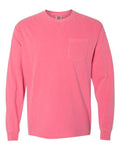 Comfort Colors 4410 Garment-Dyed Heavyweight Long Sleeve Pocket T-Shirt - Crunchberry - front