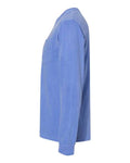 Comfort Colors 4410 Garment-Dyed Heavyweight Long Sleeve Pocket T-Shirt - Flo Blue - side