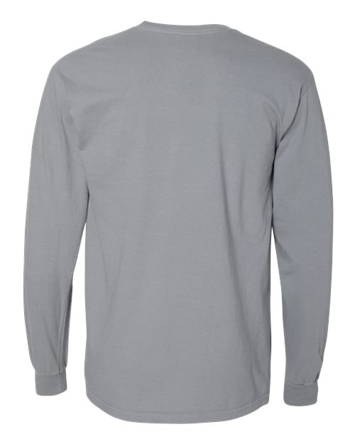 Comfort Colors 4410 Garment-Dyed Heavyweight Long Sleeve Pocket T-Shirt - Granite - back