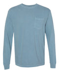 Comfort Colors 4410 Garment-Dyed Heavyweight Long Sleeve Pocket T-Shirt - Ice Blue - front