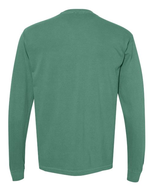 Comfort Colors 4410 Garment-Dyed Heavyweight Long Sleeve Pocket T-Shirt - Light Green - back