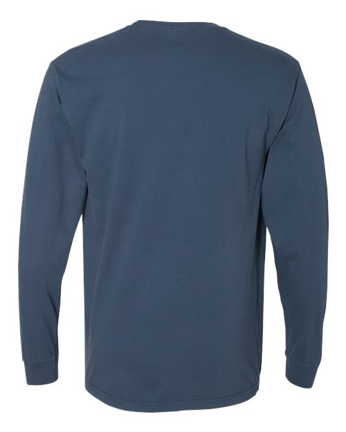 Comfort Colors 4410 Garment-Dyed Heavyweight Long Sleeve Pocket T-Shirt - Midnight - back