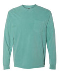 Comfort Colors 4410 Garment-Dyed Heavyweight Long Sleeve Pocket T-Shirt - Seafoam - front