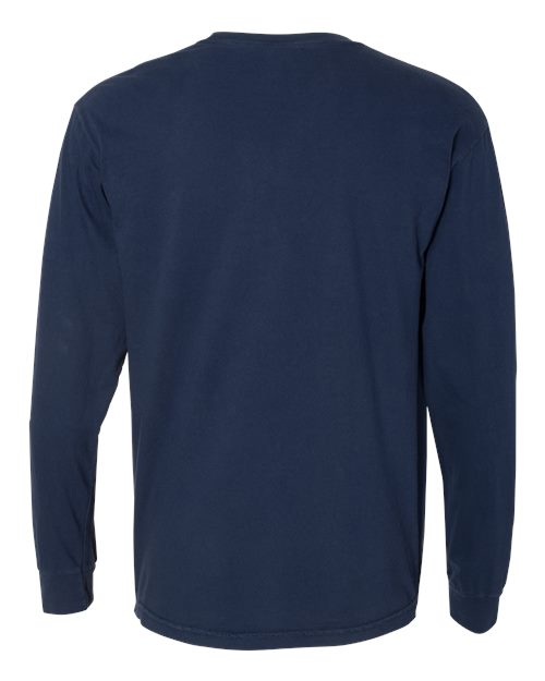 Comfort Colors 4410 Garment-Dyed Heavyweight Long Sleeve Pocket T-Shirt - True Navy - back
