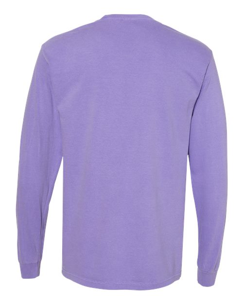 Comfort Colors 4410 Garment-Dyed Heavyweight Long Sleeve Pocket T-Shirt - Violet - back