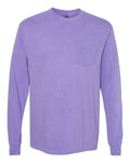 Comfort Colors 4410 Garment-Dyed Heavyweight Long Sleeve Pocket T-Shirt - Violet - front