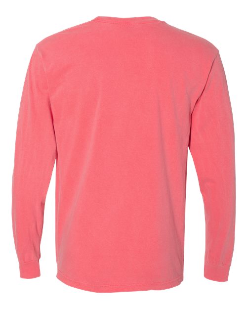 Comfort Colors 4410 Garment-Dyed Heavyweight Long Sleeve Pocket T-Shirt - Watermelon - back