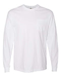 Comfort Colors 4410 Garment-Dyed Heavyweight Long Sleeve Pocket T-Shirt - White - front