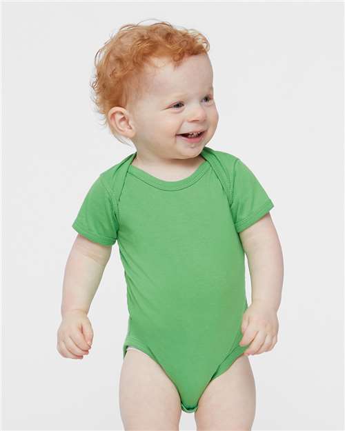 Rabbit Skins 4424 Infant Fine Jersey Bodysuit - Apple - model front