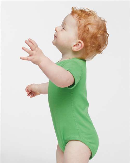 Rabbit Skins 4424 Infant Fine Jersey Bodysuit - Apple - model side