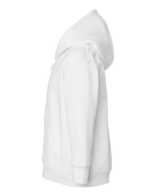 Rabbit Skins 3346 Toddler Full-Zip Fleece Hoodie Sweatshirt - White - side