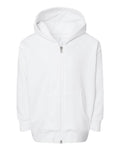 Rabbit Skins 3346 Toddler Full-Zip Fleece Hoodie Sweatshirt - White - front