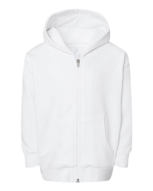 Rabbit Skins 3346 Toddler Full-Zip Fleece Hoodie Sweatshirt - White - front