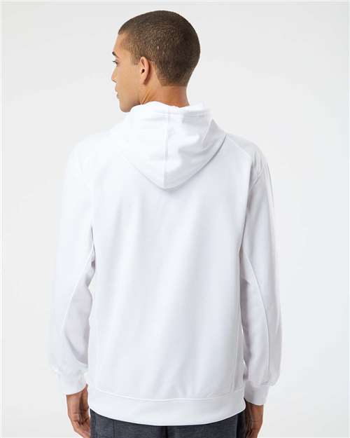 Badger 1454 Performance Fleece Hooded Sweatshirt - White - model back