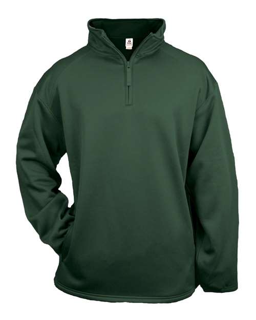 Badger 1480 Men's Performance Quarter-Zip Pullover - Forest - front