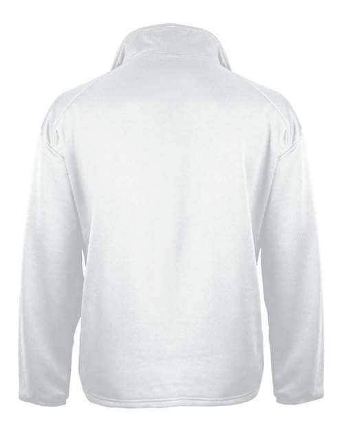 Badger 1480 Men's Performance Quarter-Zip Pullover - White - back