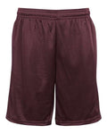 Badger 7219 Men's Pro Mesh 9" Shorts with Pockets - Maroon - front
